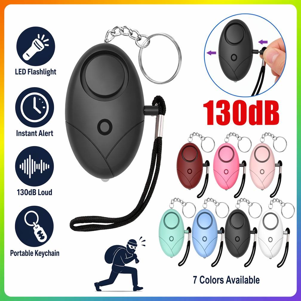 Personal Alarm Keychain - Alarme de Segurança Pessoal 130db com
