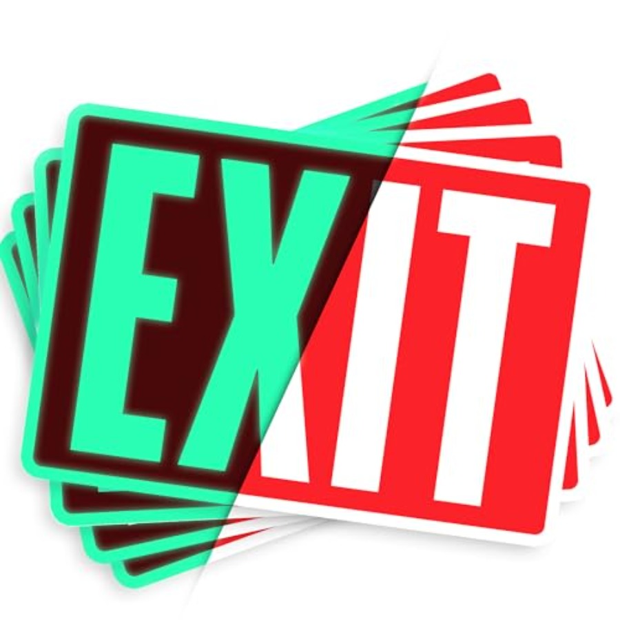Emergency Exit Sign - Adesivos de Sinalização de Saída, Brilham