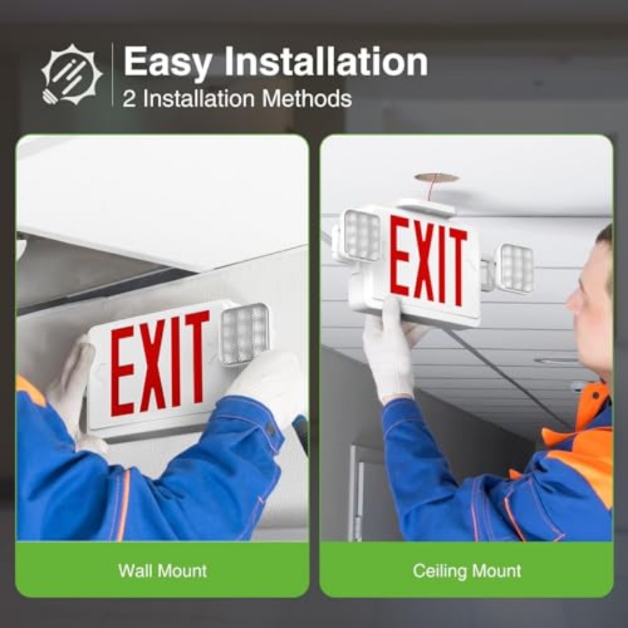 Sinal de saída LED com luzes d - Emergency Exit Sign avaliação e preço