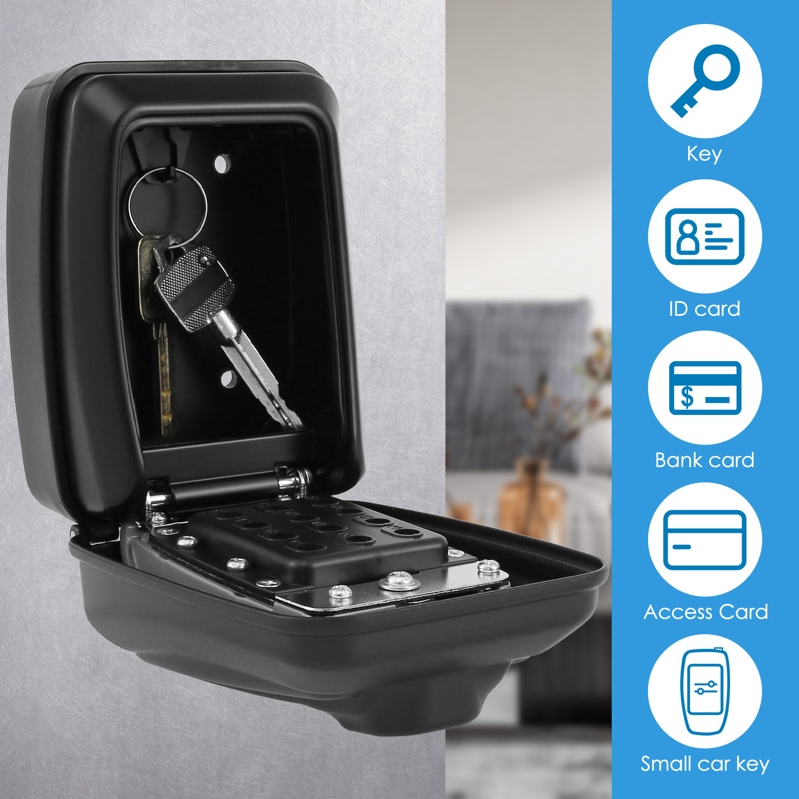 Wall-Mounted Key Lock Box, Sec - Lockbox Key Secure avaliação e preço