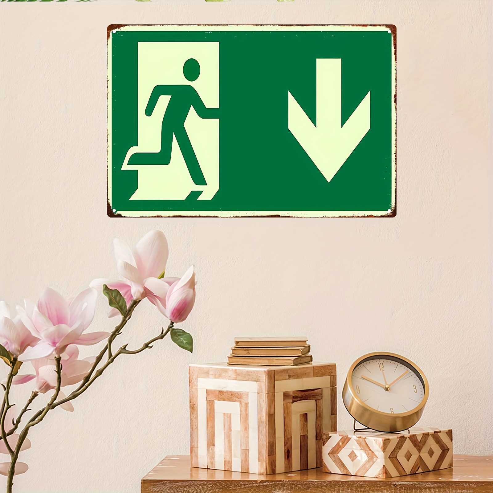 Placa de Metal Vintage 2D |    - Emergency Exit Sign avaliação e preço