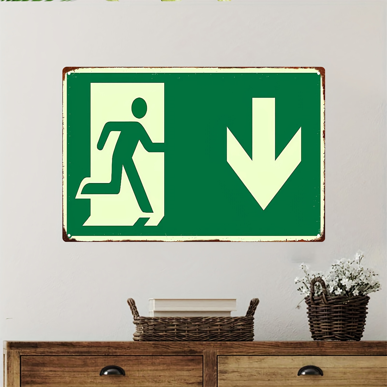 Placa de Metal Vintage 2D |    - Emergency Exit Sign avaliação e preço