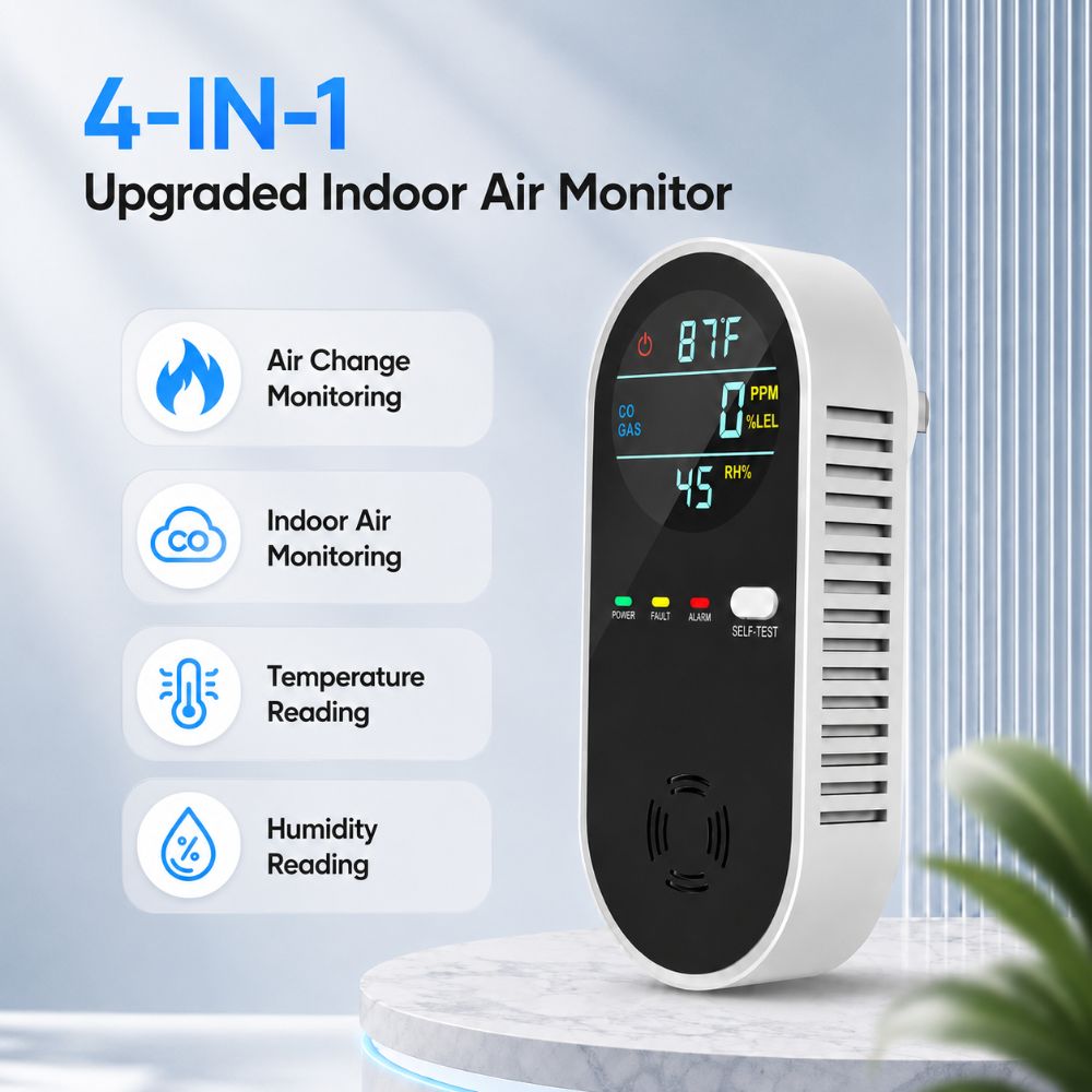 Detector de Gás 4 em 1 com Dis - Co Detector Plug avaliação e preço