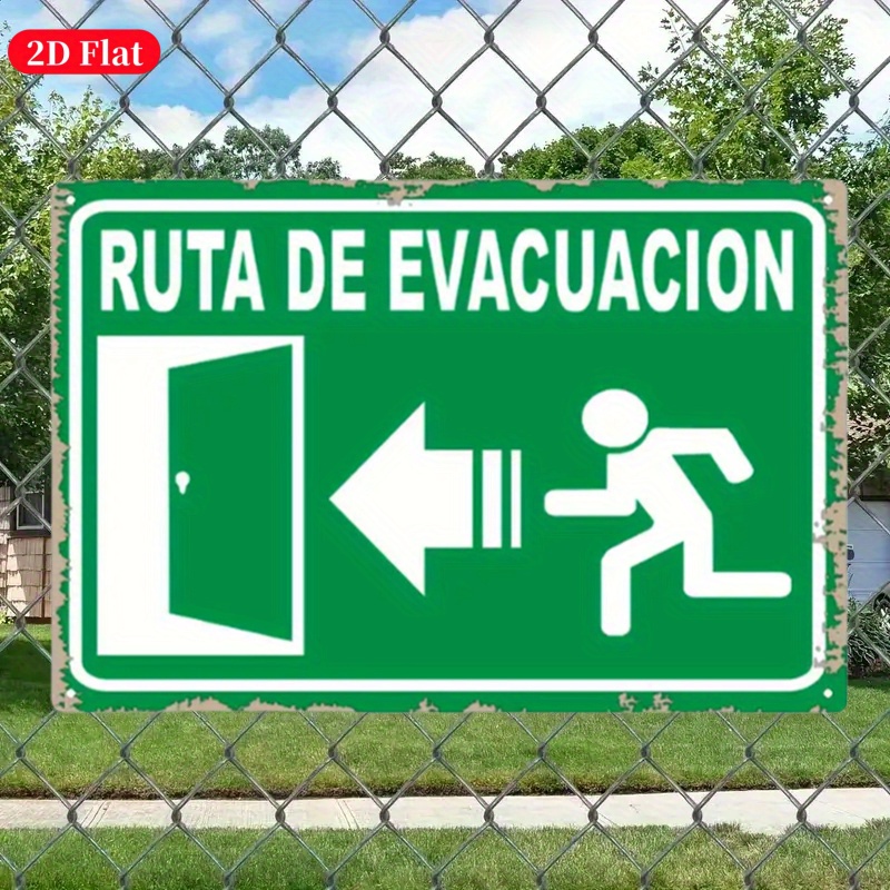 (Placa de metal 2D) Placa de e - Emergency Exit Sign avaliação e preço
