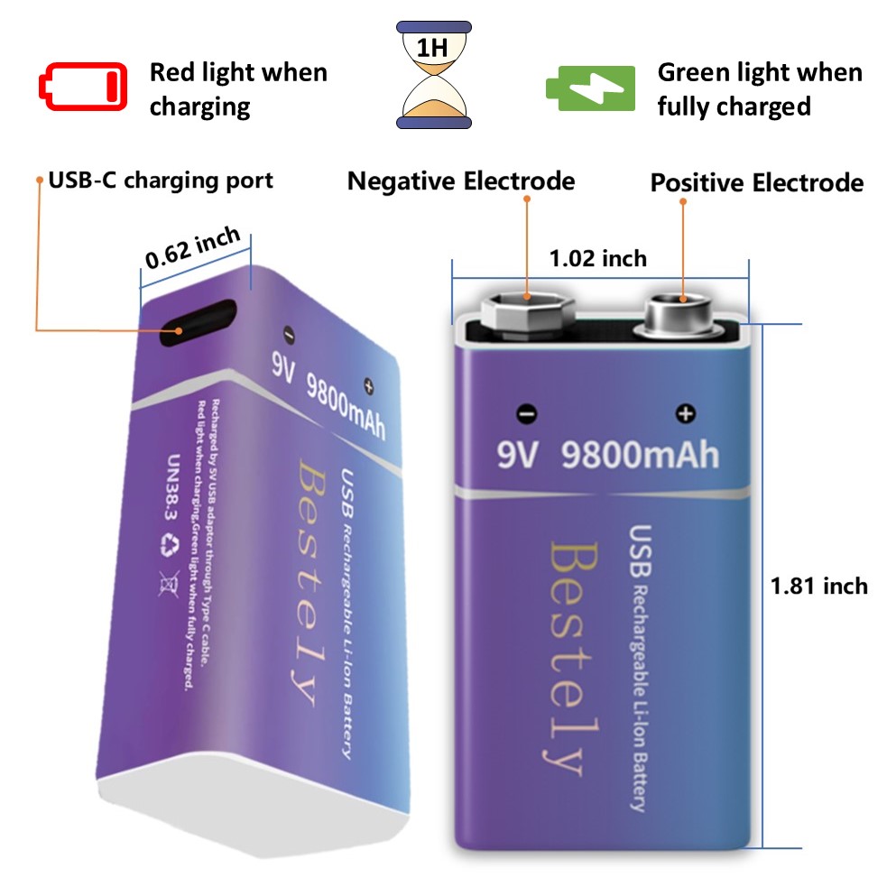 Bateria Recarregável 9V, 9800m - Smoke Detector Interconnected avaliação e preço