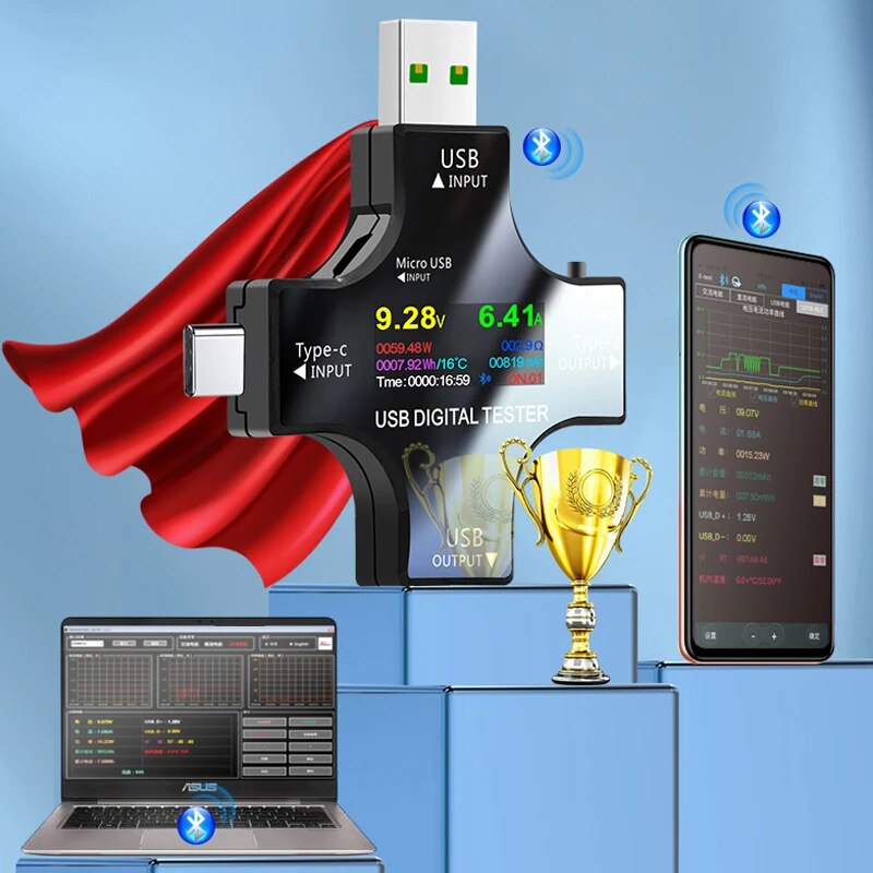 Testador usb dc tipo-c pd volt - Co Detector Plug avaliação e preço