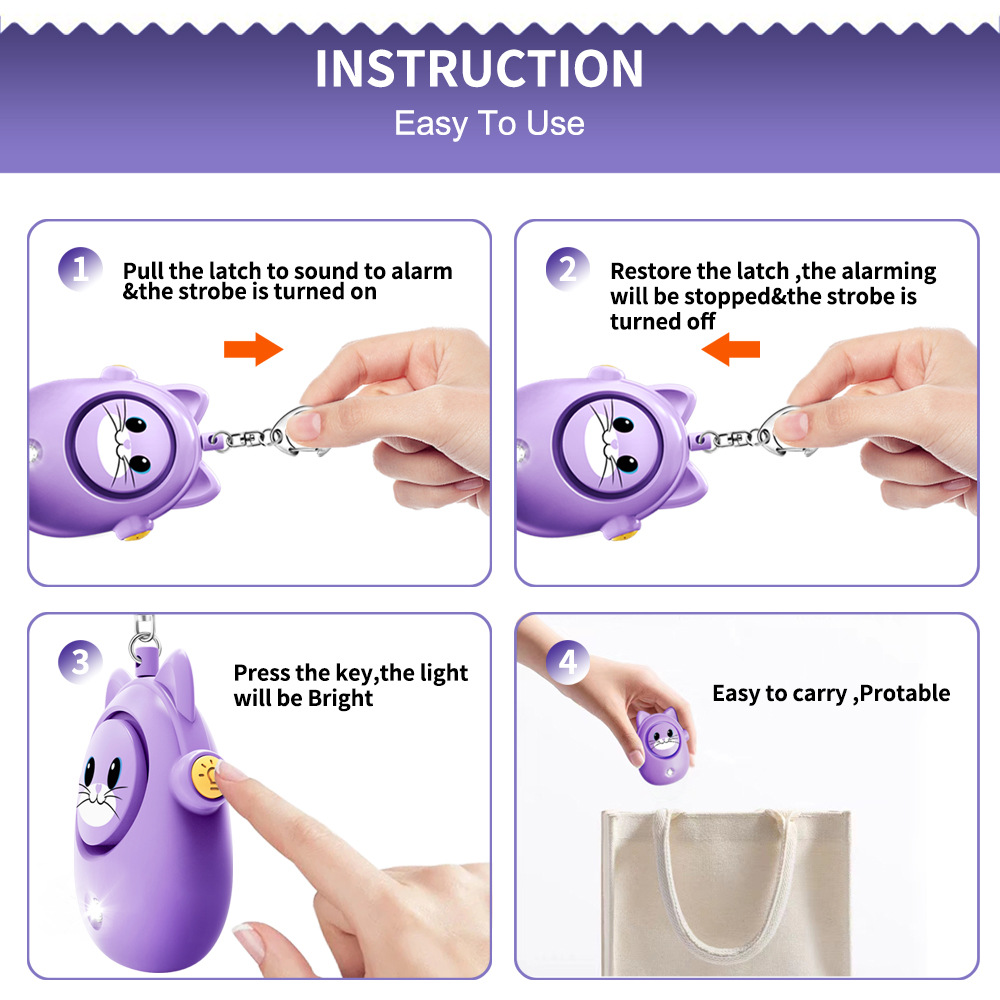 H8 2024 novo alarme pessoal de - Personal Alarm Keychain avaliação e preço