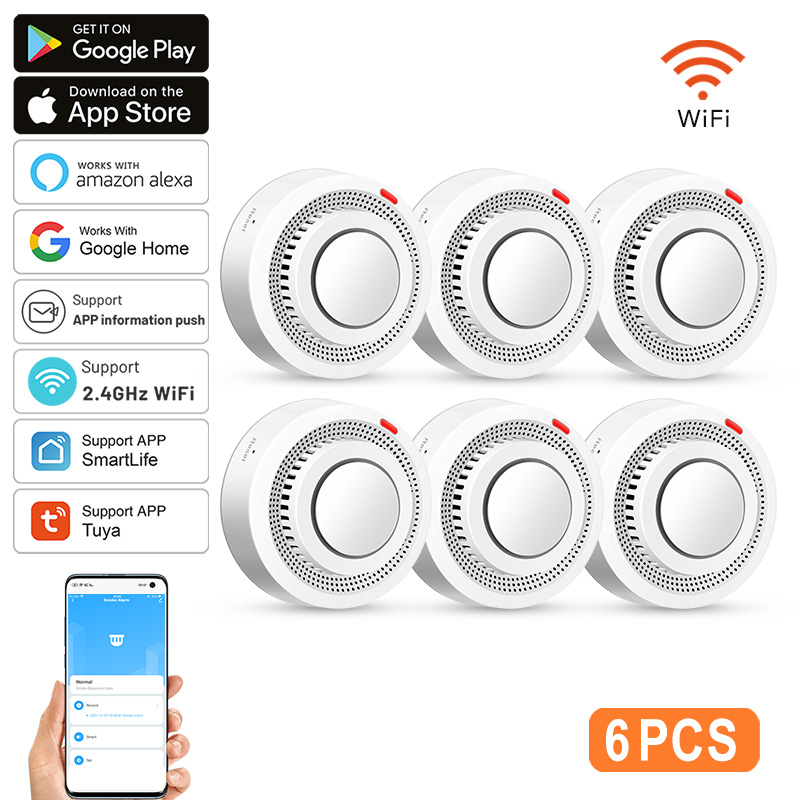 Pacote com 6 Sensores de Fumaç - Smoke Detector Interconnected avaliação e preço